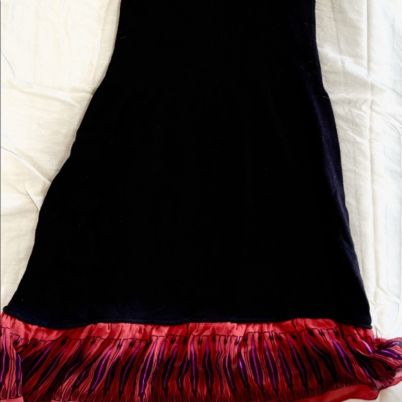 black dress with red accents